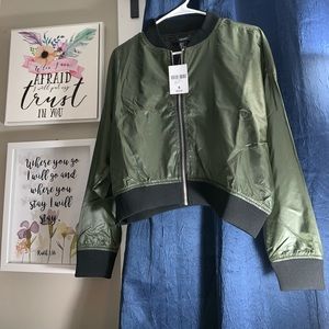 Olive windbreaker bomber Jacket